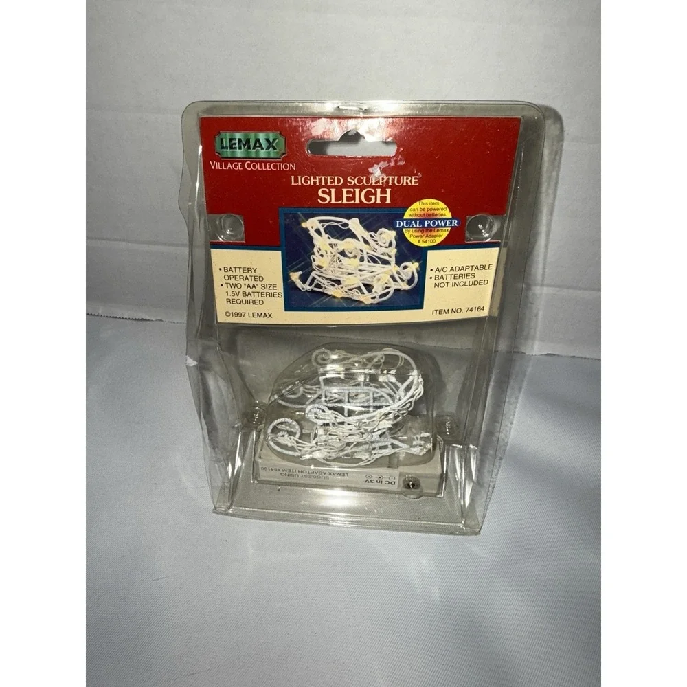 1997 Lemax Village Collection‎ Miniature Lighted SLEIGH #74164 Dual Powered 005